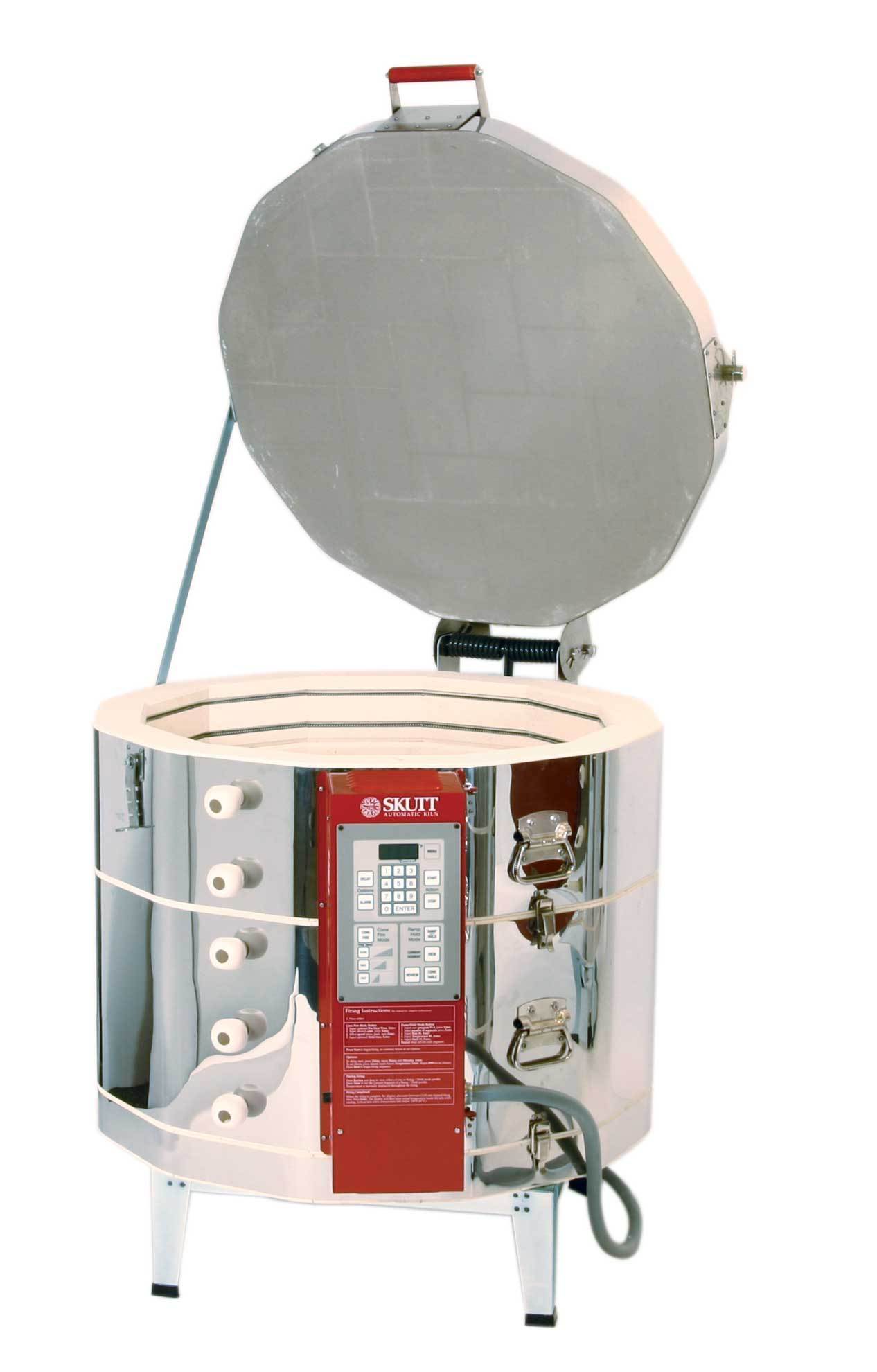 This kiln has a 8.1 cubic foot firing chamber. The large space makes this model popular among schools, contemporary studios and production bisque companies. When coupled with an EnviroVent 2, a kiln controller, it gives precise repeatable firings. Clay Station also supplies EnviroVent.