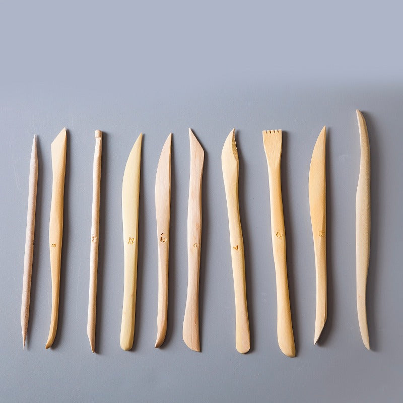 Pottery Tools Wooden 10pcs ( NT-PTW10 )